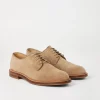 Stringate-Brunello Cucinelli Derby in camoscio Marrone Chiaro (C8051)