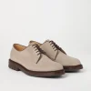 Stringate-Brunello Cucinelli Derby in camoscio Beige Freddo (C6465)