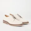 Stringate-Brunello Cucinelli Derby in camoscio Latte (C8057)