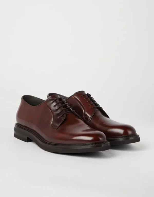 Stringate-Brunello Cucinelli Derby in cordovan Burgundy (C8857)