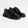 Scarpe-Brunello Cucinelli Derby in vitello Texture Nero (C101)