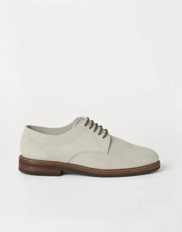 Stringate-Brunello Cucinelli Derby sfoderate in camoscio Avena (C8291)