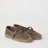 Mocassini & Flat Shoes-Brunello Cucinelli Espadrillas in camoscio con Precious Strap Taupe (C8187)