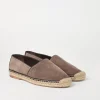 Slides & Infradito-Brunello Cucinelli Espadrillas in camoscio lavato con bordatura Taupe (COS64)