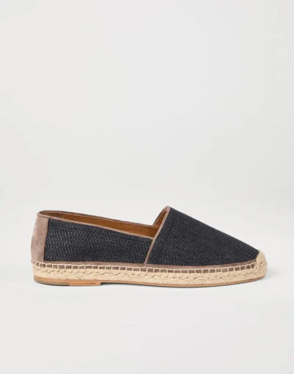 Mocassini-Brunello Cucinelli Espadrillas in rafia techno con bordatura Nero (CAL37)