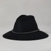 Cappelli-Brunello Cucinelli Fedora in feltro con Precious Braided Band Nero (C101)