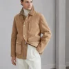 Capospalla-Brunello Cucinelli Field jacket in shearling scamosciato Tabacco (C1358)