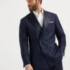 Abiti | Smoking-Brunello Cucinelli Giacca per smoking un petto e mezzo in tela di cashmere Blu (CX949)