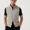 Capospalla-Brunello Cucinelli Gilet in microfibra idrorepellente con imbottitura in Thermore® Khaki (CUE69)