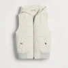 Capospalla-Brunello Cucinelli Gilet in microfibra idrorepellente con imbottitura in Thermore® e cappuccio Off-White (C2378)