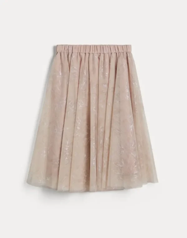 Pantaloni & Gonne-Brunello Cucinelli Gonna in tulle Sparkling Flower Print Off-White (C001)