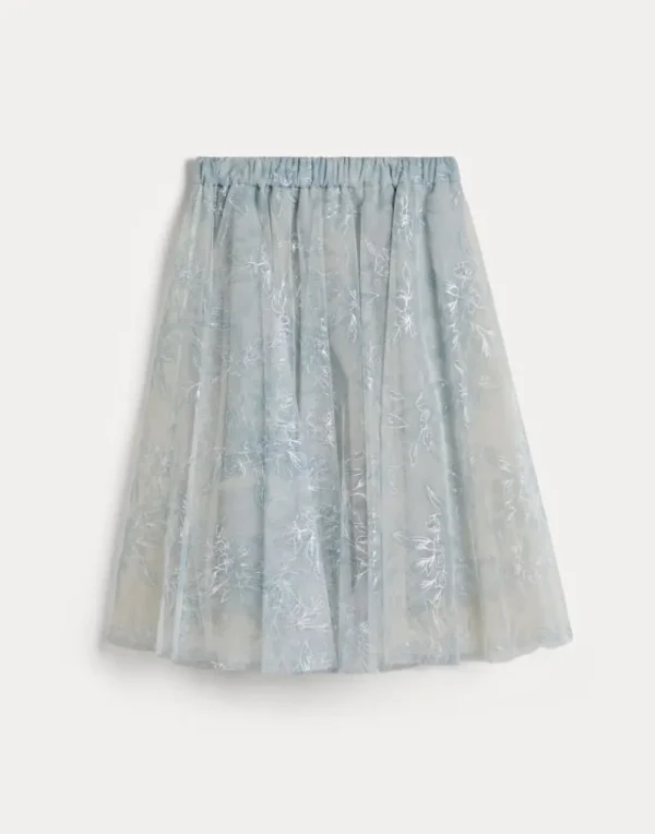 Pantaloni & Gonne-Brunello Cucinelli Gonna in tulle Sparkling Flower Print Panama (C002)