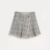 Pantaloni & Gonne-Brunello Cucinelli Gonna Pleated Wrap in Principe di Galles di lana vergine Grigio (C001)