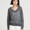 Maglieria-Brunello Cucinelli Maglia Dazzling Ribbed Net in lino Grey Blue (CLR35)