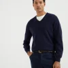 Maglieria-Brunello Cucinelli Maglia in cashmere Blu Navy (CW425)