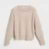 Maglieria-Brunello Cucinelli Maglia in cashmere costa inglese con monile Rosa (C9600)