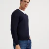 Maglieria-Brunello Cucinelli Maglia leggera in cashmere e seta Blu Navy (CW425)