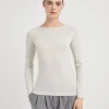 Maglieria-Brunello Cucinelli Maglia leggera in cashmere e seta Sparkling Latte (C9443)