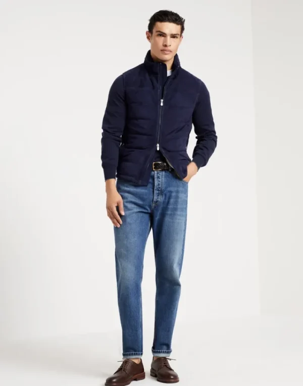 Maglieria-Brunello Cucinelli Maglia leggera in cotone Blu Navy (CW425)