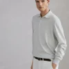 Maglieria-Brunello Cucinelli Maglia leggera stile polo in cotone Nebbia (CI807)