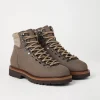 Boots-Brunello Cucinelli Mountain Boot in nabuk con inserto in diagonale di lana Nebbia (CHZ85)