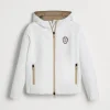 Capospalla-Brunello Cucinelli Outerwear in nylon con logo e cappuccio Bianco (C007)