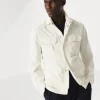 Capospalla-Brunello Cucinelli Outerwear stile camicia sfoderato in microfibra idrorepellente con termonastrature Off-White (C2378)