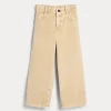 Pantaloni & Gonne-Brunello Cucinelli Pantalone A-line in velluto di cotone tinto capo con monile Crema (C9645)