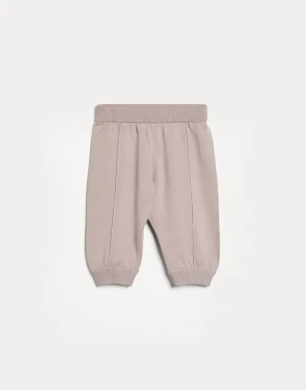 Newborn (0-24 Mesi)-Brunello Cucinelli Pantalone Baby Bernie in maglia jacquard di cotone Rosa (C9433)