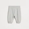 Newborn (0-24 Mesi)-Brunello Cucinelli Pantalone Baby Bernie in maglia di cashmere Nebbia (C2719)