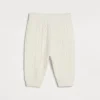 Newborn (0-24 Mesi)-Brunello Cucinelli Pantalone Baby Bernie in maglia di cashmere a treccia Bianco (C159)