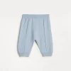 Newborn (0-24 Mesi)-Brunello Cucinelli Pantalone Baby Bernie in maglia di cashmere Ice (C9499)