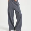 Travelwear-Brunello Cucinelli Pantalone Baggy in felpa Smooth di cotone con Shiny Ribbed Detail Grigio Scuro (C8125)