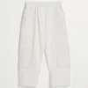 Travelwear-Brunello Cucinelli Pantalone Baggy Utility in felpa leggera di cotone stretch Bianco (C600)