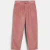 Pantaloni & Gonne-Brunello Cucinelli Pantalone Barrel in velluto a coste Shadow di cotone comfort con monile Rosa (C8938)