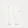 Ready To Wear (2-6 Anni)-Brunello Cucinelli Pantalone Bernie in felpa di cotone con ricamo Off-White (C7220)