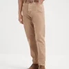 Denim-Brunello Cucinelli Pantalone cinque tasche iconic fit in denim fiammato tinto capo Beige (C7493)