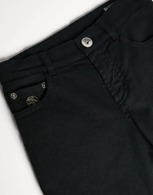 Pantaloni-Brunello Cucinelli Pantalone cinque tasche in denim leggero tinto comfort Nero (C7351)