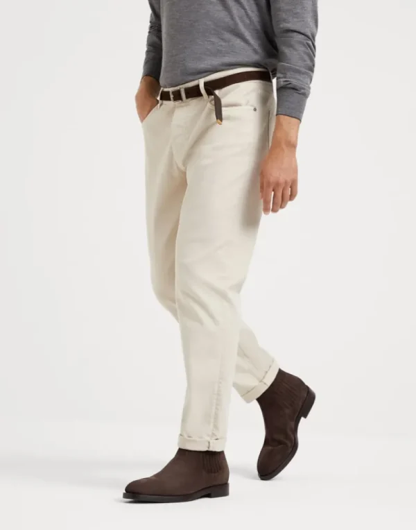 Denim-Brunello Cucinelli Pantalone cinque tasche traditional fit in denim leggero comfort tinto capo Beige (C6233)