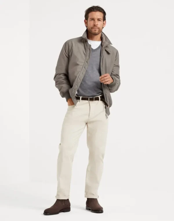 Denim-Brunello Cucinelli Pantalone cinque tasche traditional fit in denim leggero comfort tinto capo Beige (C6233)