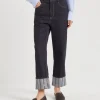 Denim-Brunello Cucinelli Pantalone Crop in denim no fade con Dazzling Regimental Embroidery Denim Scuro (C001)