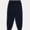 Travelwear-Brunello Cucinelli Pantalone in felpa di cotone techno con stampa Blu Navy (C6134)