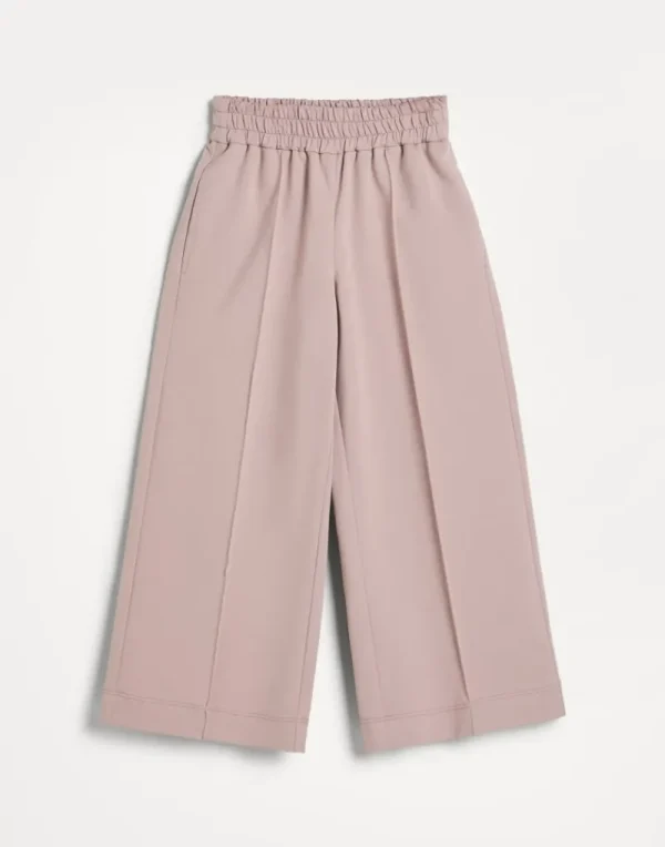 Travelwear-Brunello Cucinelli Pantalone in felpa leggera di cotone stretch Rosa (C9646)