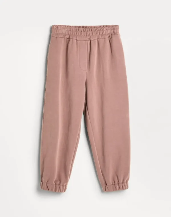 Travelwear-Brunello Cucinelli Pantalone in felpa Smooth di cotone Rosa (C9624)