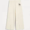 Travelwear-Brunello Cucinelli Pantalone in felpa Smooth di cotone con Precious Flower Crest Crema (C1777)