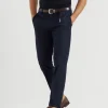 Pantaloni-Brunello Cucinelli Pantalone italian fit in gabardina di cotone American Pima comfort tinto capo Blu Navy (C2517)