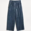 Pantaloni & Gonne-Brunello Cucinelli Pantalone Jogger in camoscio Wet-Effect Blu (C8775)