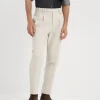 Pantaloni-Brunello Cucinelli Pantalone leisure fit in gabardina di cotone e cashmere comfort con doppia pince e tirapancia Beige (C190)