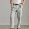 Pantaloni-Brunello Cucinelli Pantalone leisure fit in gessato di alpaca e lana comfort con pince Grigio Perla (C003)