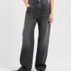 Denim-Brunello Cucinelli Pantalone Loose in denim Authentic con Shiny Tab Antracite (C8999)